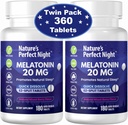 Nature's Perfect Night | Melatonin 20mg | 180 Quick Dissolve Tablets, 2-Pack | Natural Mixed Berry Flavor |High Potency | Sugar Free | Vegan | Gluten Free | 2 Count 2