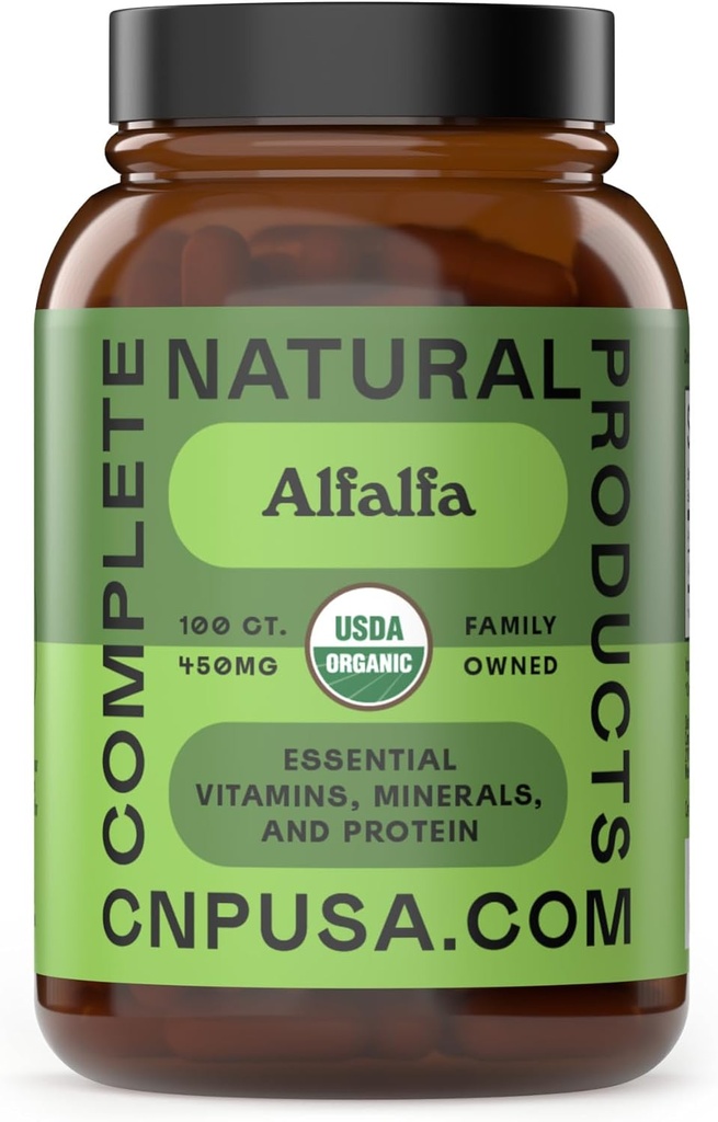 Complete Natural Products Pure Alfalfa Leaf - 100 Capsules - 450mg of Pure Dried Organic Alfalfa Leaf Powder in Veggie Capsules 2
