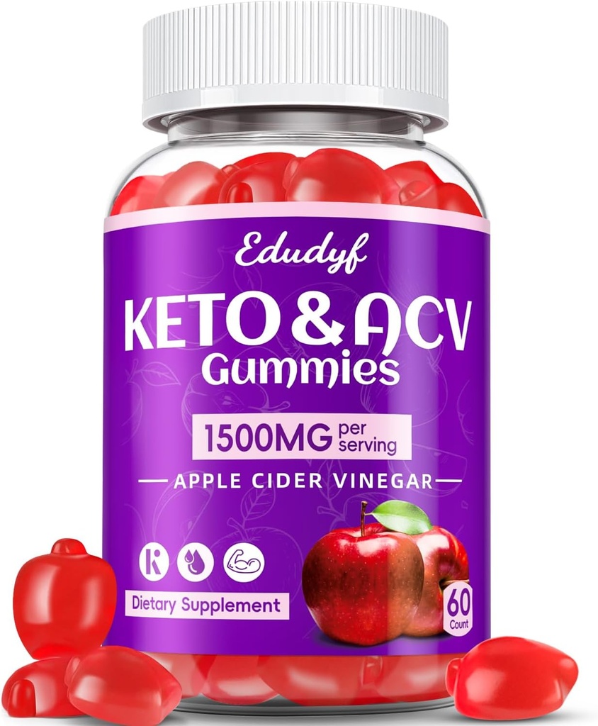 Keto ACV Gummies - 1500mg Apple Cider Vinegar Gummies with Probiotics, B12 and Keto Support, Detox & Cleanse, GMO Free & Vegan - 60 Count... 2