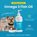 Wild-Caught Omega 3 Fish Oil for Dogs & Cats, Liquid EPA DHA Supplement for Skin, Coat, Joints & Heart, Low-Odor Omega 3 Drops for Small Dog Breeds & Cats with Itchy Skin, 16 oz 4