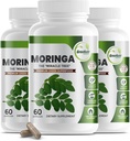 GreeNatr Pure Moringa Oleifera Leaf Extract Veggie Capsules 1000 mg. Natural Herbal Supplement. Energy, Mood, Memory and Focus Support. Premium Green Superfood (3 Bottles) 2