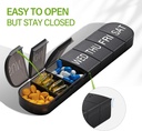 Weekly Pill Organizer 1 Time a Day, Travel Pill Box 7 Day Extra Large Compartments Vitamin Holder, Daily Pill Container 7day XL Medicine Dispenser for Fish Oil Case (Black) 6