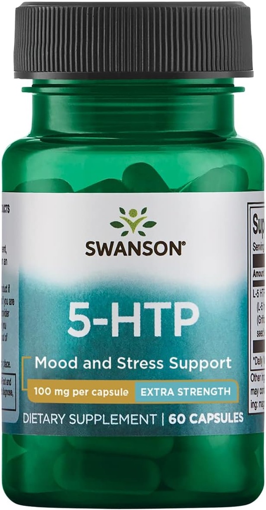 Swanson Extra Strength 5-HTP - Natural Sleep Support Supplement for Adults - Promotes Emotional Wellbeing & Mood Support with Natural Ingredients - (60 Capsules, 100mg Each) 2