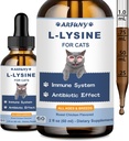 L-Lysine Supplement for Cats - Immune Support - 60ML Lysine for Feline Respiratory, Sneezing, Runny Nose, Eye Function - Natural Cat Antibiotic Drops - Roast Chicken Flavor 2