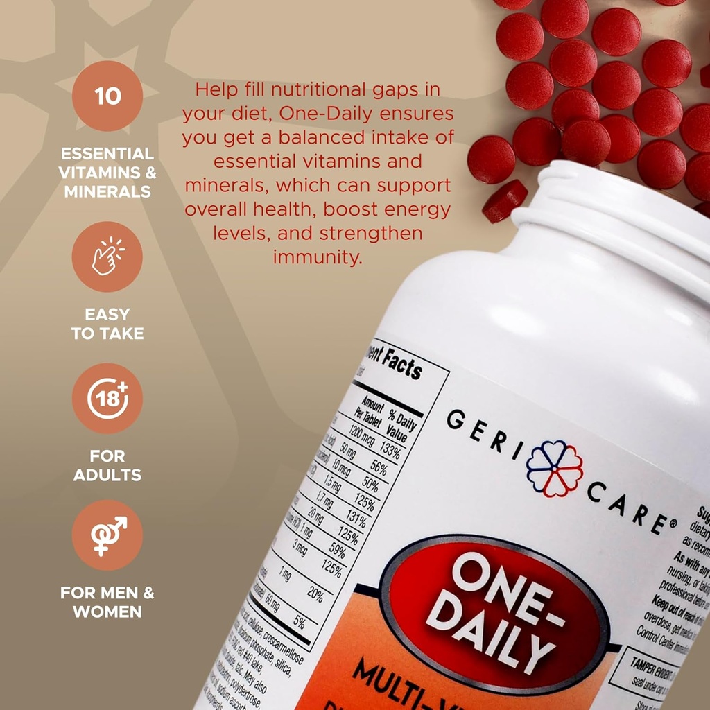 GeriCare One-Daily Multi-Vitamin Tablets Dietary Suplement, 1000 Count (Pack of 1) 5