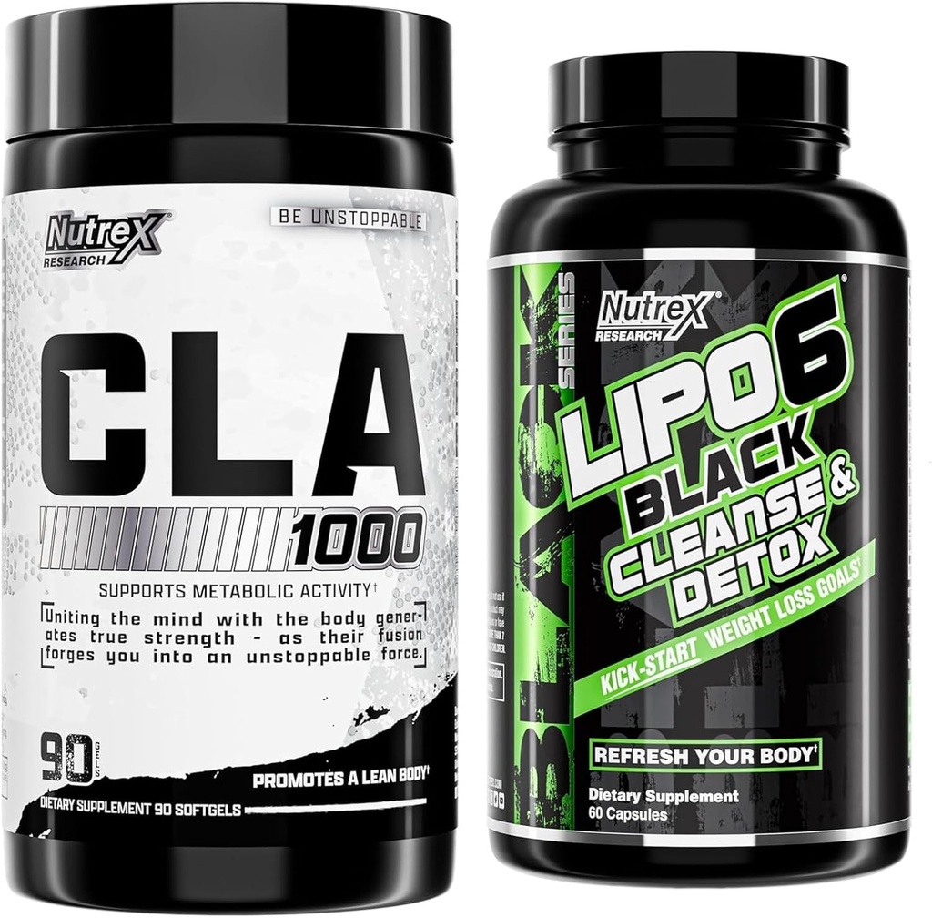 Nutrex Research CLA, 90 Soft Gels - 1000mg Conjugated Linoleic Acid - and Lipo-6 Cleanse & Detox for Weight Loss 2