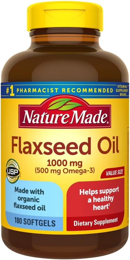 Nature Made Flaxseed Oil 1,000 mg Softgels, 180 ct 2