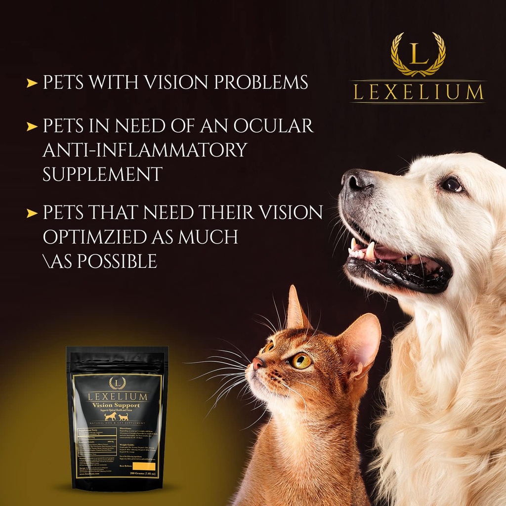 Vision Support & Eye Sight Supplement for Dogs and Cats- Fortified with Zeaxanthin, Bilberry, Lutein, and Beta Carotene - 200 Grams 5