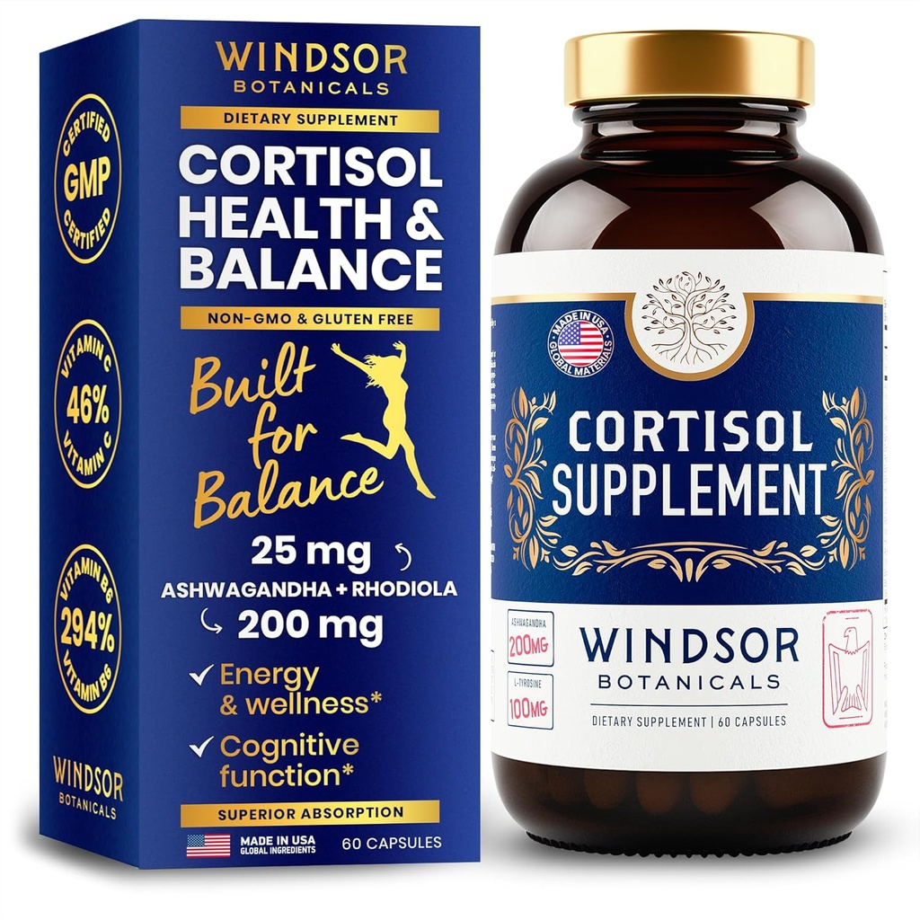 WINDSOR BOTANICALS Cortisol Blocker and Multi Collagen Burn - Beauty and Mood Support Bundle 6