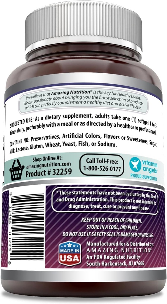 Amazing Formulas Black Currant Oil 1500 Mg Per Serving | Softgels | with GLA (Gamma-Linolenic Acid) | Non-GMO | Gluten Free (1 Pack, 100 Count) 4