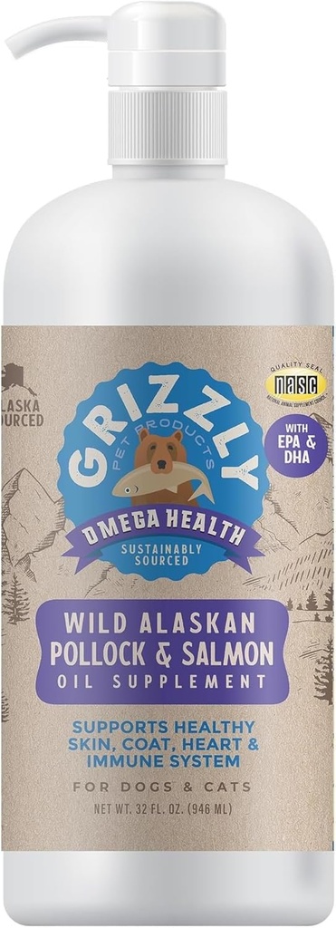 Grizzly Pet Products Omega Health Liquid Omega-3 Supplement for Dogs and Cats, 64 Ounce Jug 5