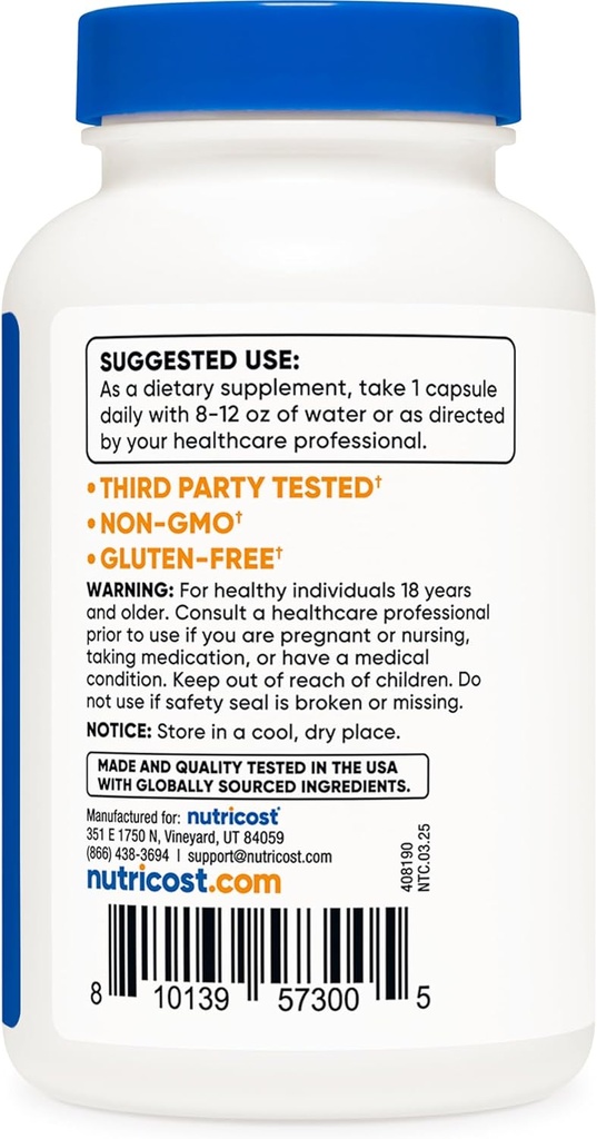 Nutricost Zinc Picolinate 50mg, 240 Vegetarian Capsules (3 Bottles) - Gluten Free and Non-GMO 5