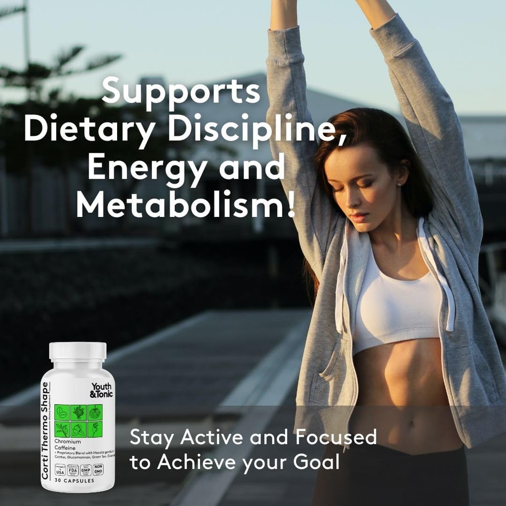 Youth & Tonic Dietary Discipline for Mindful Eating, Cleanse, Detox & Energy Support – Water Weight, Gut Cleanse & CortiThermo Shape for Metabolism, Loss of Body Fluids, Break The Plateau, 90 Pills 4