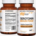 NATURAL STACKS Serotonin Brain Food w/L-Tryptophan & Rhodiola Rosea - Mood Support Supplement - Promotes Positive Mood, Calmness, Stress Relief - Happy Mood & Brain Support Supplement - 75 Capsules 2
