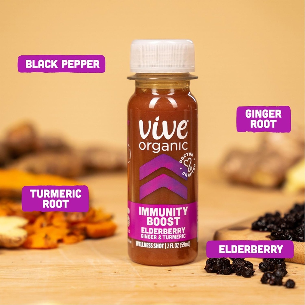 Vive Organic Elderberry Immunity Boost Wellness Shot, 2 fz 5