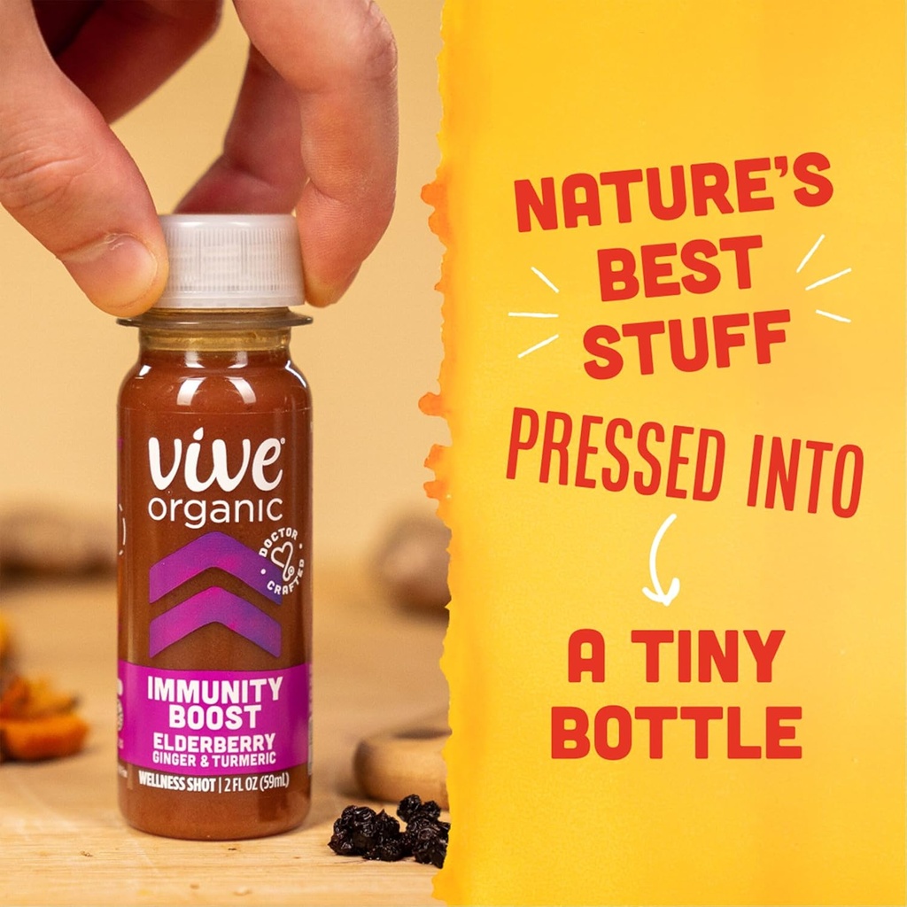 Vive Organic Elderberry Immunity Boost Wellness Shot, 2 fz 6