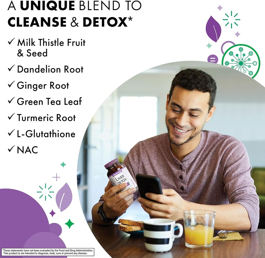 Bluebonnet Nutrition Liver Detox, Liver Health*, Antioxidant Protection*, Soy-Free, Gluten-Free, Kosher Certified, Non-GMO, Dairy-Free, 60 Vegetable Capsules, 60 Servings 6
