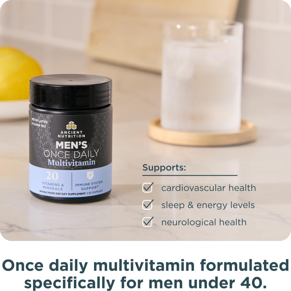 Ancient Nutrition Multivitamin for Men, Ancient Multi Men's Once Daily Vitamin Supplement 30 Ct, Vitamin A, Vitamin B and Vitamin K2, Fenugreek Seed, Supports Immune System, Paleo and Keto Friendly 6