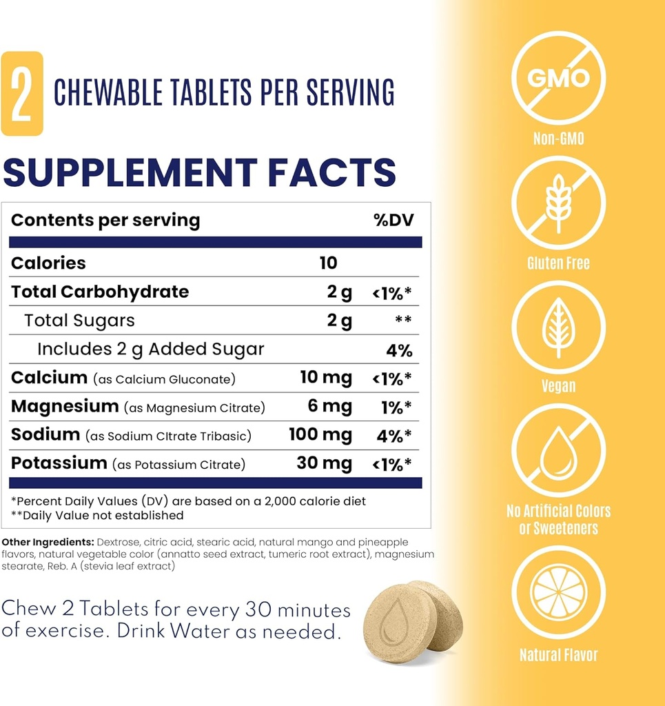 SaltStick Electrolyte FastChews - 60 Tropical Mango Chewable Electrolytes - Salt Tablets for Running and Hydration, Electrolyte Chews - 60 Count 6