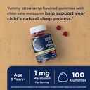 Mommy's Bliss Kids Sleep Melatonin Gummies, Non Habit-Forming with No Artificial Colors, Flavors or Gelatin - Age 3 Years+ - Strawberry Flavor - 100 Sleep Gummies 3