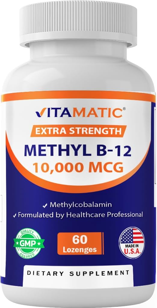 Vitamatic Methyl B12 (Methylcobalamin) 10,000 mcg – 60 Lozenges – Superior Source of Vitamin B12 for Energy & Nerve Health 2