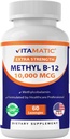 Vitamatic Methyl B12 (Methylcobalamin) 10,000 mcg – 60 Lozenges – Superior Source of Vitamin B12 for Energy & Nerve Health 2