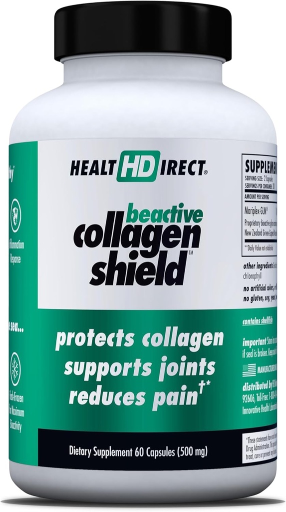 HEALTH DIRECT - BeActive Collagen Shield - 120 Capsules - Advanced Green-Lipped Mussel Supplement for Collagen Protection - Supports Collagen in Skin, Joints and Muscles 2