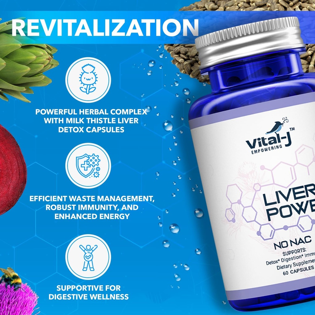 21-in-1 Liver Support Supplement, Liver Cleanse Detox & Repair - W/Milk Thistle, Zinc, Beetroot & Artichoke, Choline & Dandelion Root for Digestion & Immunity - 60 Capsules 4
