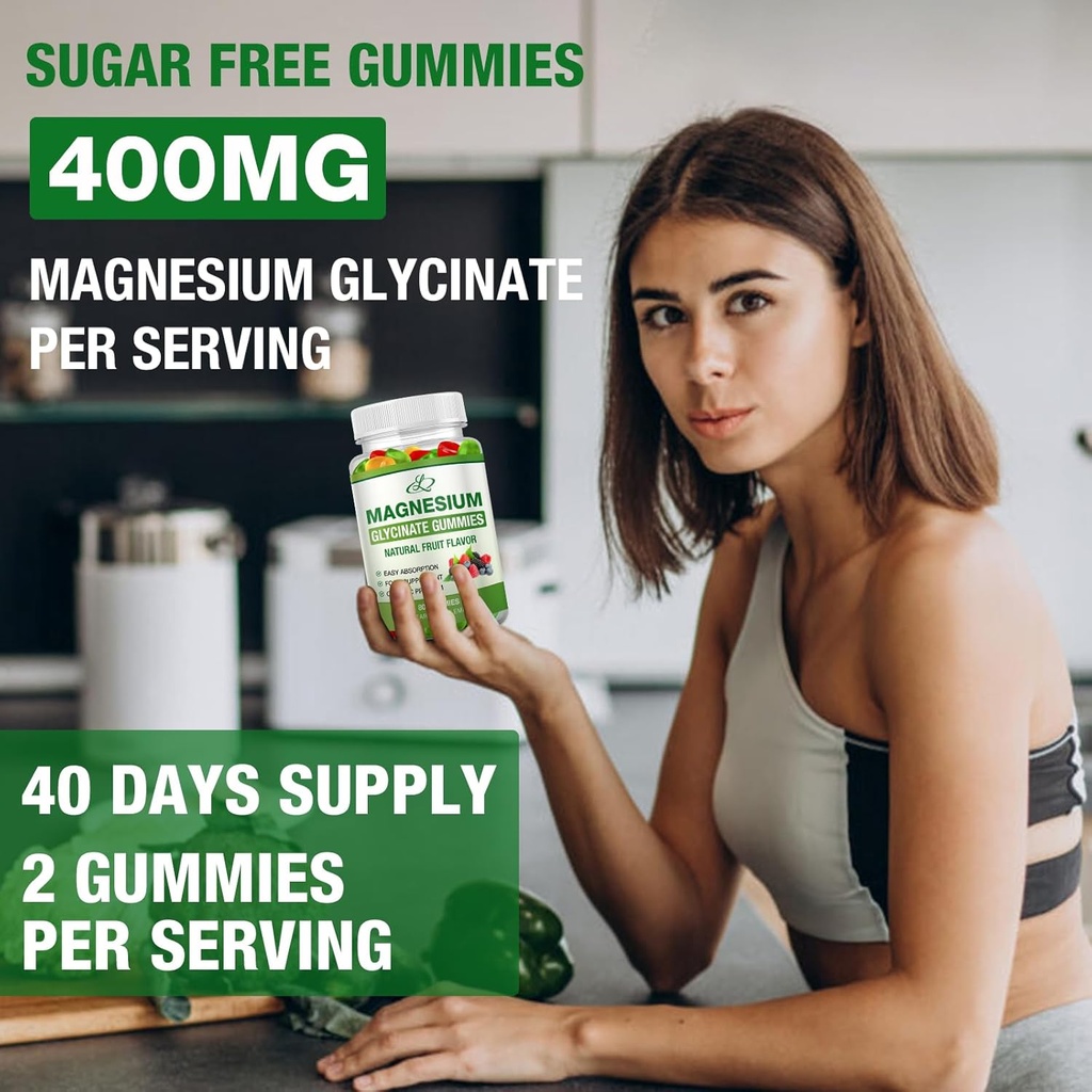 Magnesium Glycinate Gummies for Adults and Kids 600mg, High Absorption Potassium Magnesium Supplement for Sleep, Magnesium L-Threonate, 160 Count 6