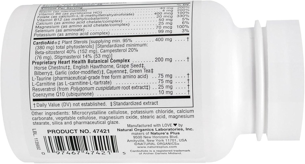 Natures Plus Heartbeat - 90 Vegan Tablets - Vegetarian, Gluten-Free - 30 Servings 4