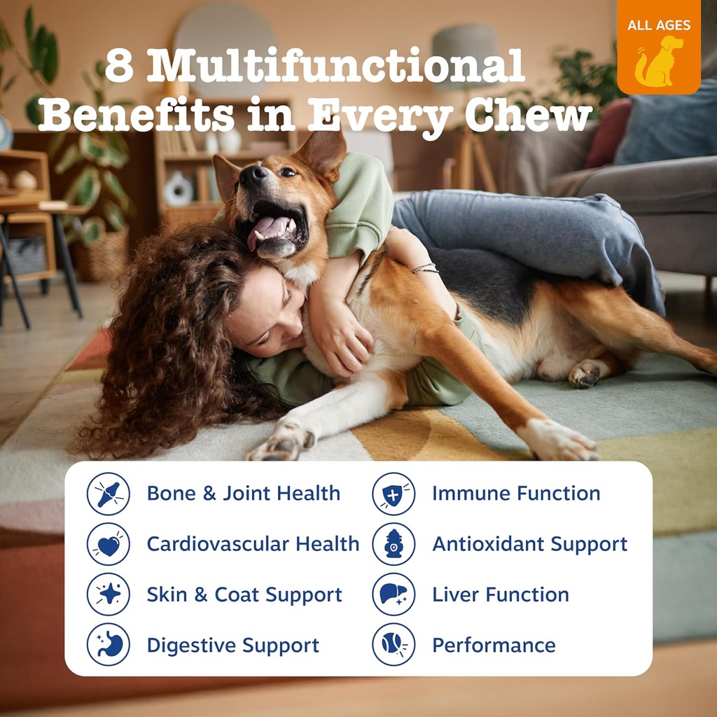 Zesty Paws Dog Multivitamin, Chewable Dog Vitamins and Supplements for Hip & Joints, Skin & Coat, Omega 3 Fish Oil for Dogs- Senior & Puppy Multivitamin- Chicken- 90ct 3
