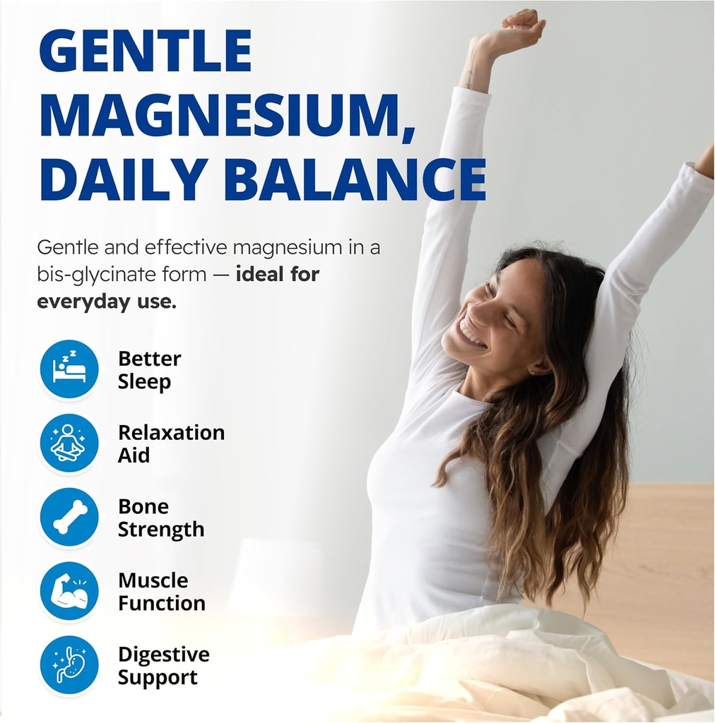 CanPrev Magnesium BisGlycinate 200mg Gentle 60 Veg Caps, 60-Day Supply, Chelated Magnesium Supplement for Bone & Muscle Support, Easy to Digest, Promote Relaxation & Comfort, Vegan, Non-GMO, No Sugar 3