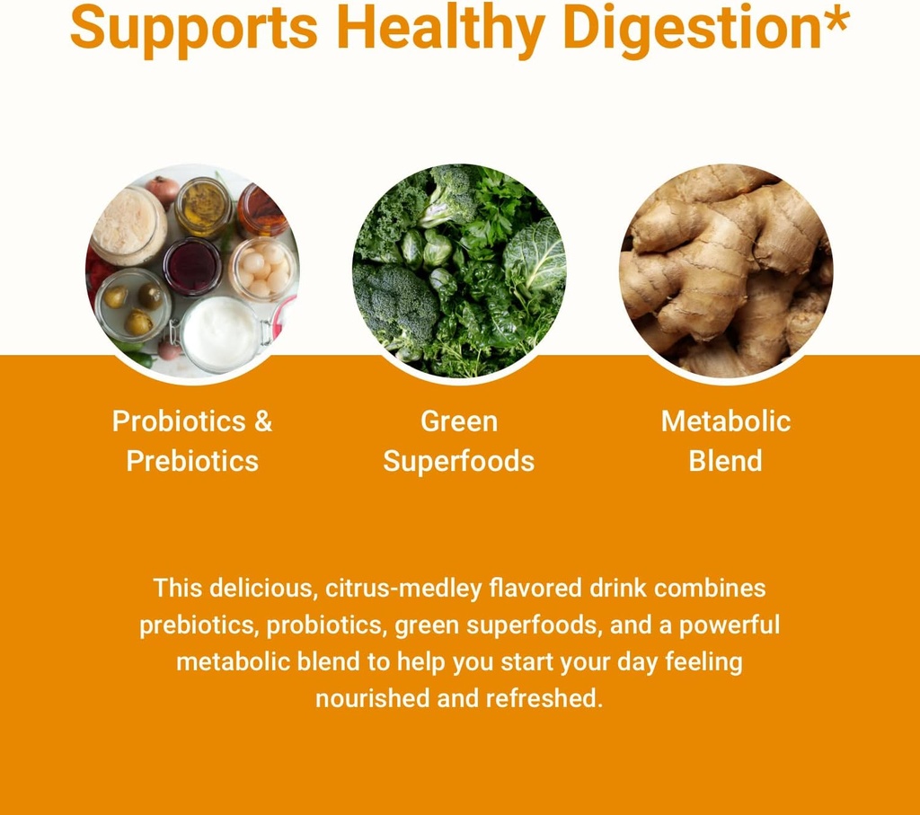 ACTIVATEDYOU Morning Complete Prebiotics, Probiotics, Green Superfoods (Citrus Medley) + Essential Skin Food Collagen, Elastin Support, 30 Servings 5