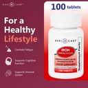GeriCare Ferrous Sulfate Tablets 325mg, Elemental Iron 65 mg High Potency Iron Supplement | Dietary Supplement 100 Count. (Pack of 2) 5