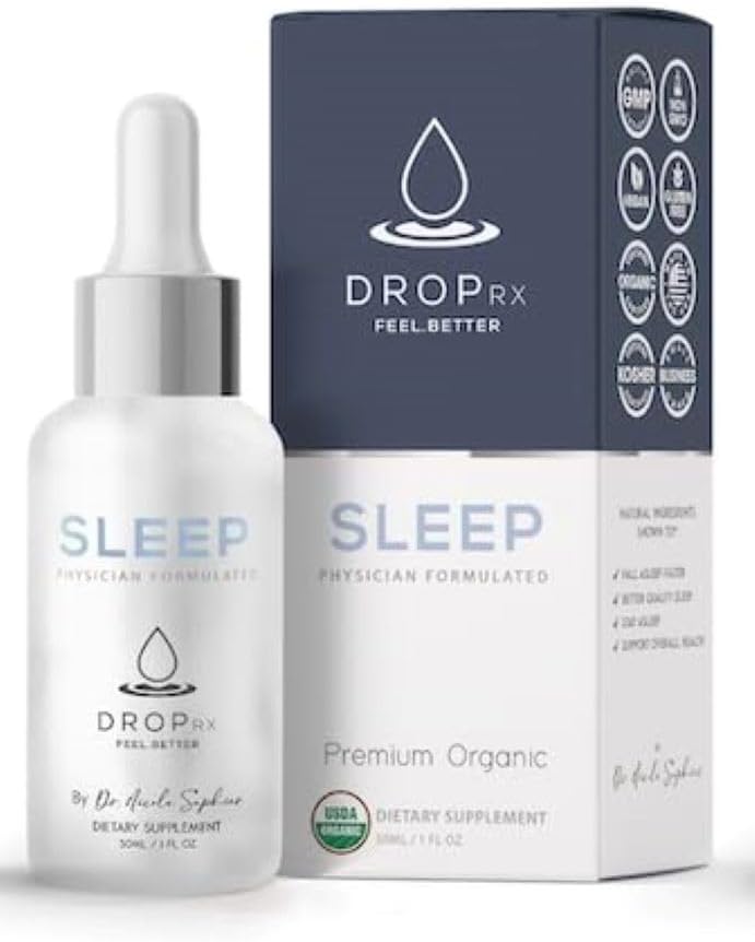 DropRx Sleep by Dr. Nicole Saphier – Melatonin Drops with Passion Flower, Ashwagandha & Magnolia Bark Extract – Organic, Non-GMO, Vegan, Gluten-Free, Kosher – Made in USA (2 Fl Oz) 2