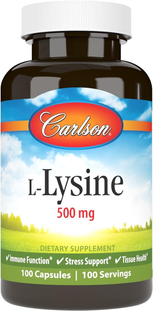 Carlson Labs L-Lysine, 500mg, 100 Capsules 2