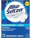 Alka-Seltzer Heartburn + Pain Effervescent Aspirin + Antacid Tablets, Fast Heartburn Relief and Acid Indigestion Relief, Pain Relief with Aspirin, 72 Ct 2