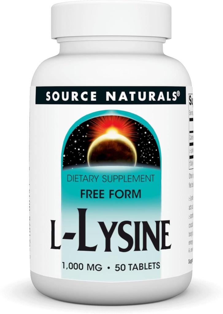 Source Naturals L-Lysine Free Form, 1,000 mg - Amino Acid Supplement Supports Energy & Formation of Collagen* - 50 Tablets 2