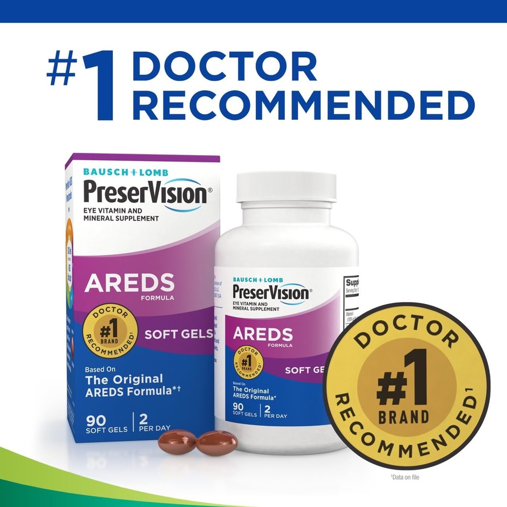 PreserVision AREDS Eye Vitamins, Multivitamin with Copper, Vitamin A, C & E, Zinc Supplements, 90 Softgels 5