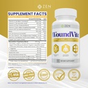 Zen Nutrients WoundVite Pre & Post Surgery Support, Scar & Wound Care, Scar Treatment, Plastic & General Surgery, Heal Faster & Aids in Recovery Time w/Bromelain, Turmeric & Arnica - 60 Vegan Caps 4