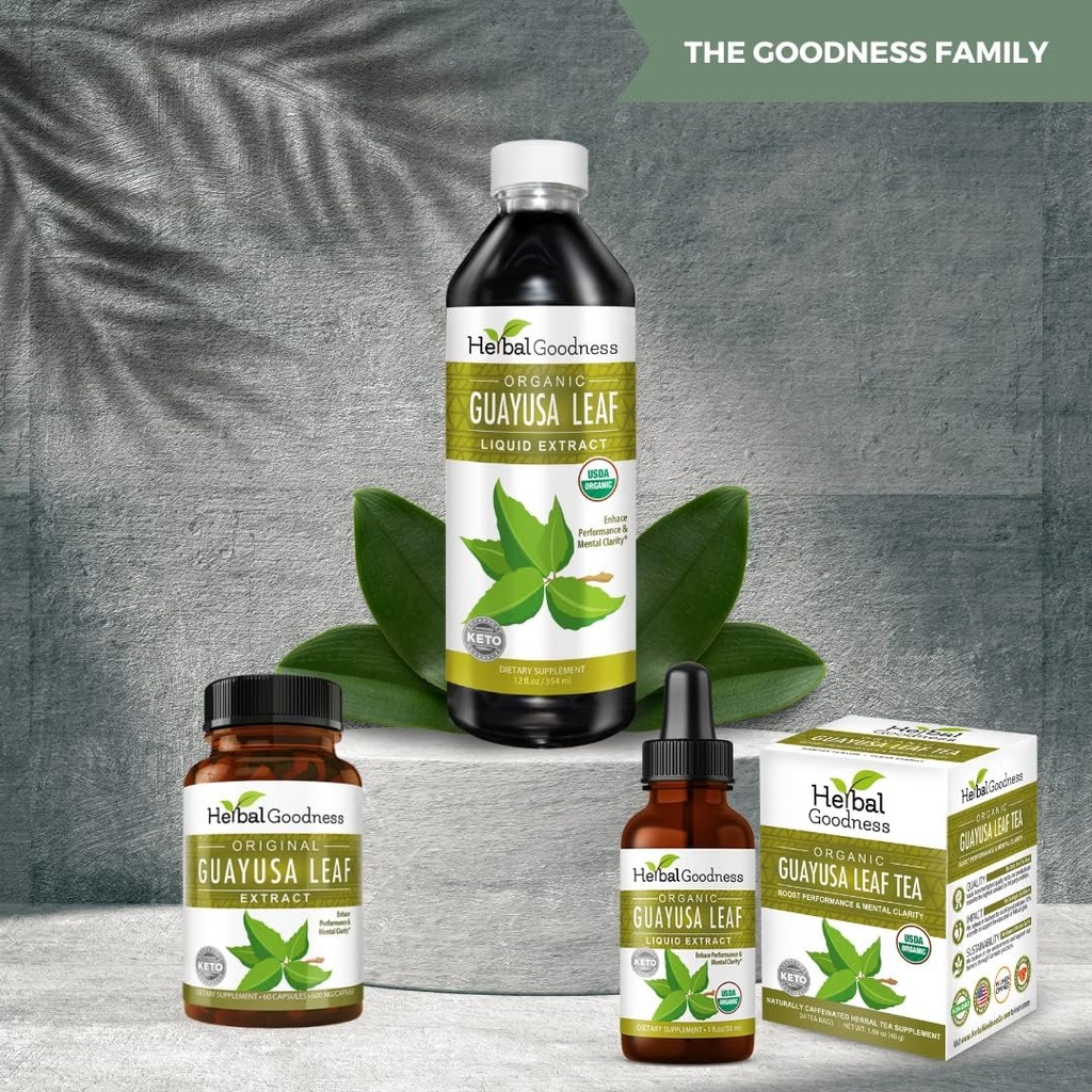 USDA Organic guayusa Loose Leaf Extract 12oz - Caffeine Extract Liquid guayusa Drink - for Increased Energy, Mood, Concentration, Immunity and Digestion - Natural Caffeine Energy Drink - Made in USA 5