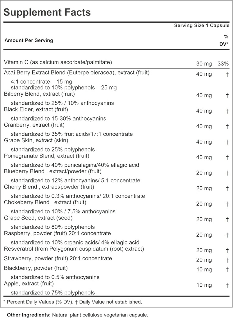 ANDREW LESSMAN Fruit Full Anti-Oxidant Extracts 360 Capsules - 14 Natural Fruit and Berry Extracts. Bilberry, Cranberry, Grape Seed, Pomegranate, Resveratrol, and More. Easy to Swallow Capsules 3