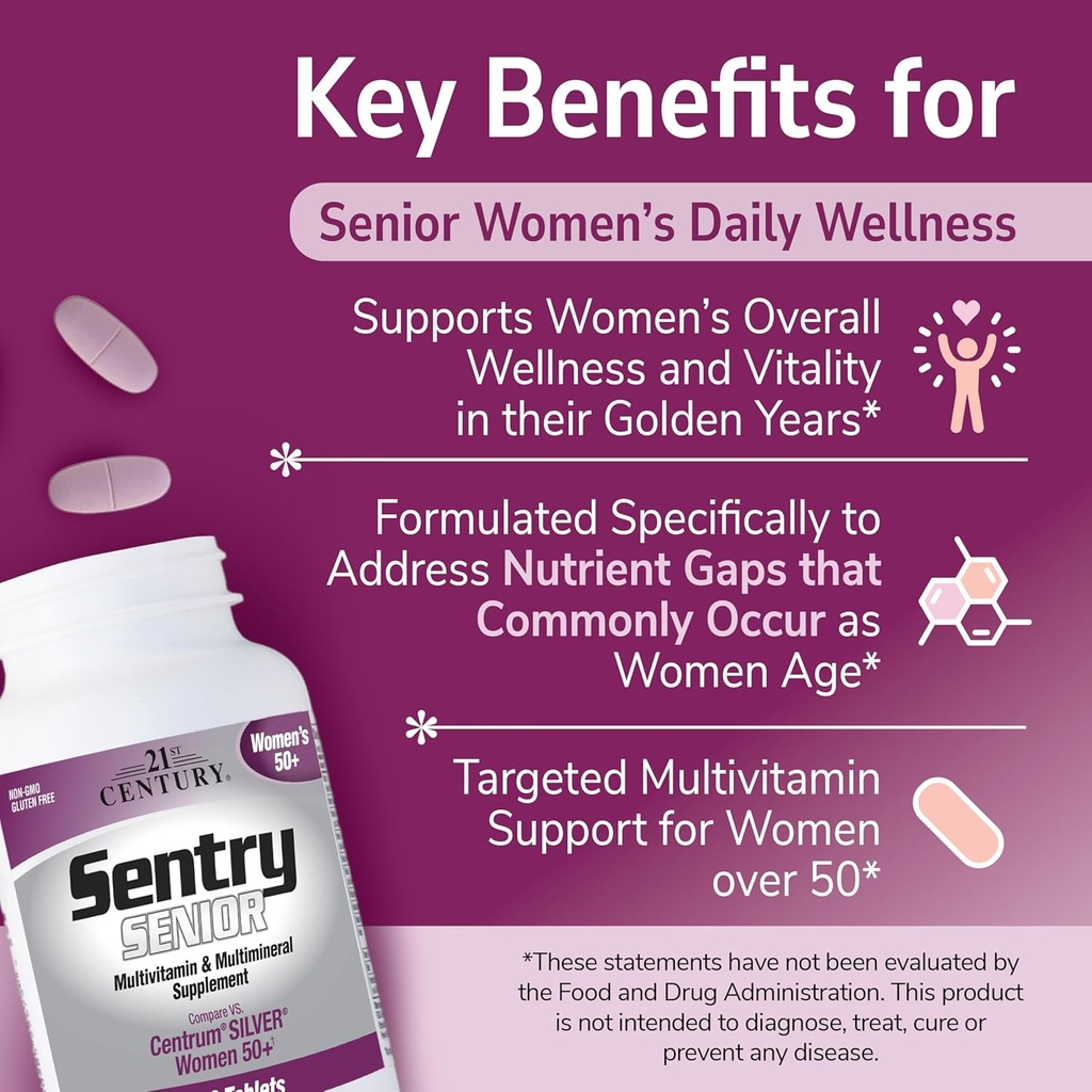 21st Century Sentry Senior Women 50 Plus Tablets, 100 Count (27542) 3