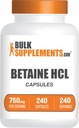 BulkSupplements.com Betaine HCl Capsules - Betaine Hydrochloride Supplement for Digestive Support, Betaine HCl 750mg - Gluten Free, 1 Capsule per Serving, 240 Capsules (Pack of 1) 2