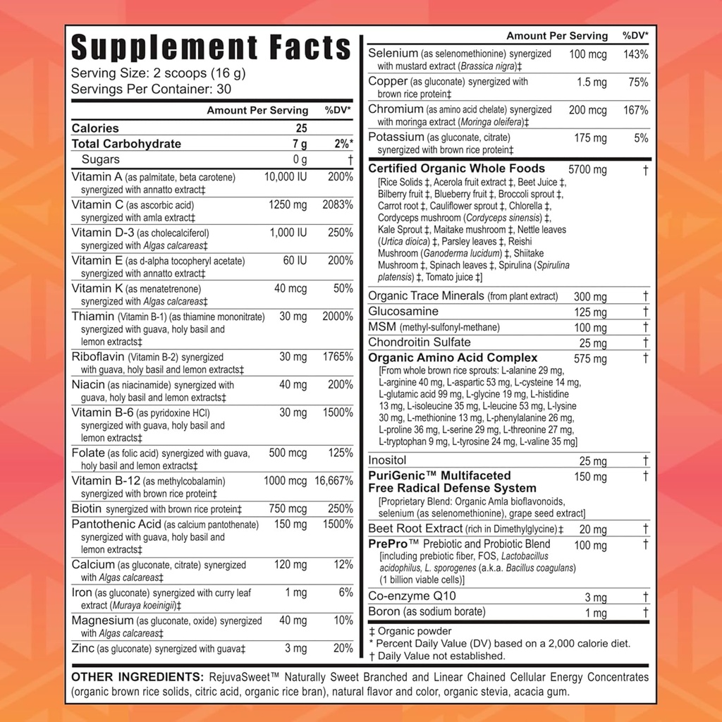 Youngevity Beyond Tangy Tangerine 2.0 Citrus Peach Ultimate Multi-Vitamin & Mineral Complex - Made with Natural & Whole Foods | 8,000 ORAC | 2 Canisters 3