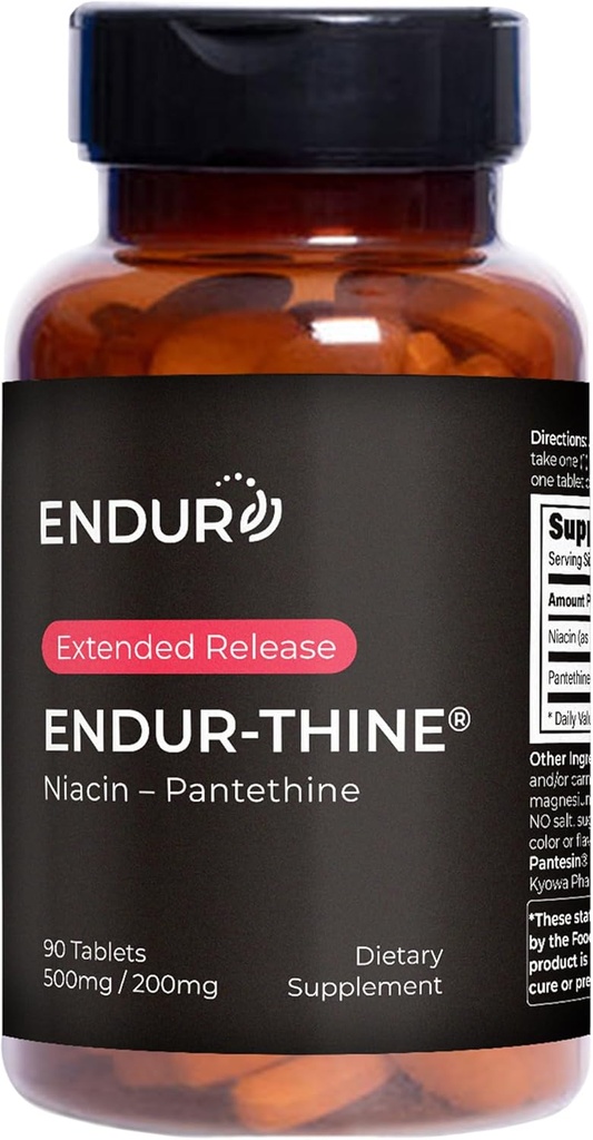 ENDUR-Thine Niacin – Pantethine, Heart & Liver Health Supplement, Efficient Formula for Optimal Absorption, Gluten Free, 500mg (90 Tablets) 2