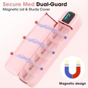 Daviky Automatic Pill Dispenser, Smart Pill Organizer with Alarm, Pill Box 7 Day with APP, Weekly Travel Pill Case, Portable Pill Reminder for Medicines, Supplements and Vitamins (Pink) 5