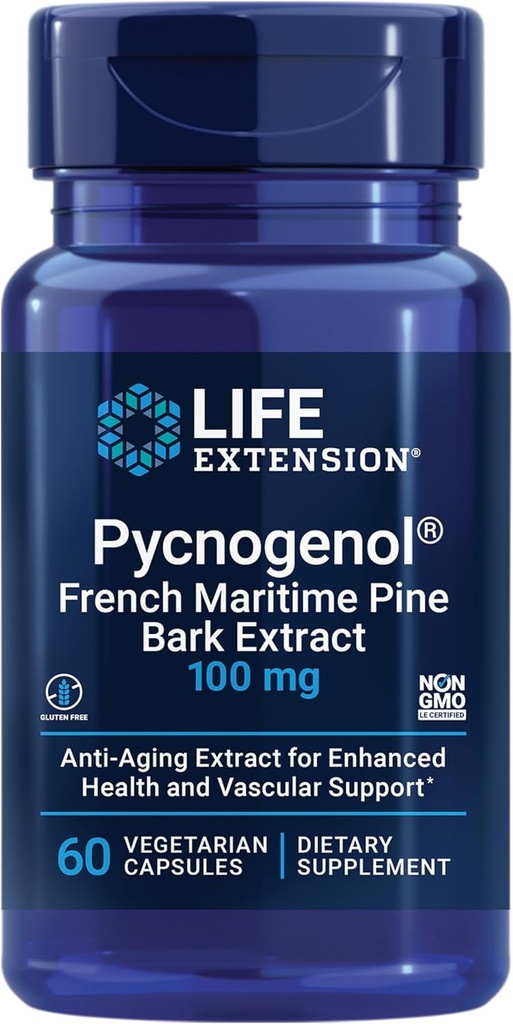 Life Extension Pycnogenol French Maritime Pine Bark & Gotu Kola Arterial Health Supplements - 60 & 30 Vegetarian Capsules 3
