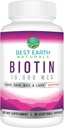 Best Earth Naturals Biotin 10,000mcg - Extra Strength Biotin Vitamin Supplement to Support Hair Growth, Strong Nails, Long Eye Lashes and Healthy Skin 2
