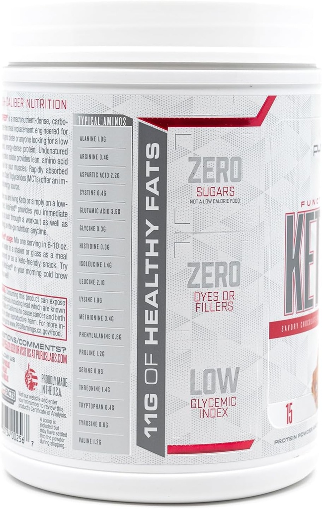 Purus Labs KetoFeed Protein | Keto Low Glycemic Protein Meal Replacement | Low Carb, 0 Sugars | Added MCTs | 20g Whey Protein (Savory Chocolate Cream) 4
